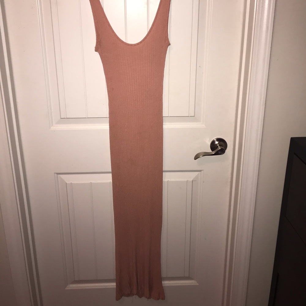 pink bodycon midi dress